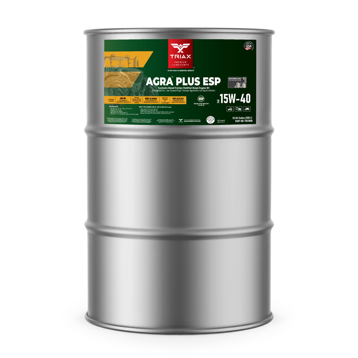 Ulei motor Triax Agra Plus 15w40 208 L  potrivit pentru Caterpillar / JCB / Case / Bobcat / Kubota / Manitou / Liebherr / Komatsu / Volvo / Hitachi / Terex / John Deere / New Holland